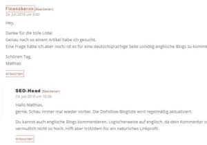 Verschachtelte Kommentare in WordPress
